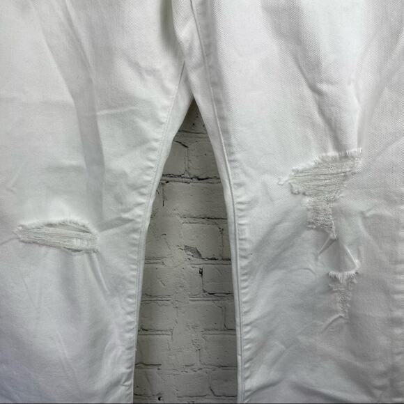 New EXPRESS 90's Boot High Rise Ripped White Jeans Size 10 R - Picture 4 of 8